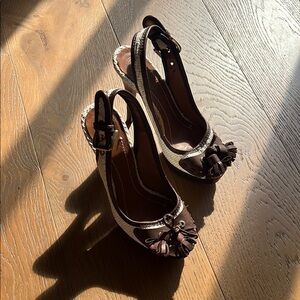 Zara Brown and Cream Sandals with Stylish Design